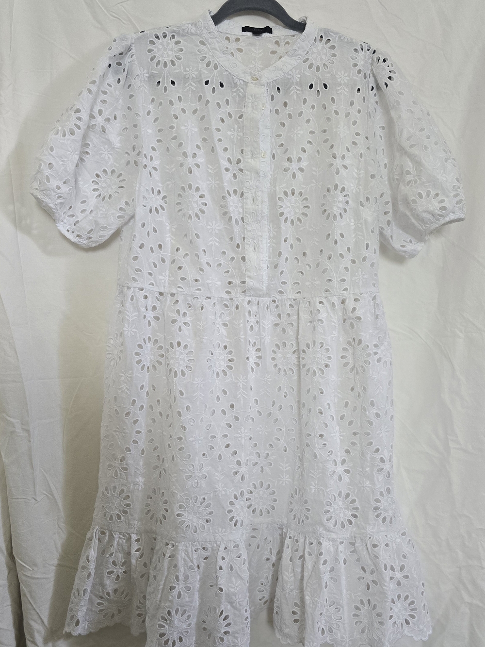 J. Crew White Eyelet Midi Dress